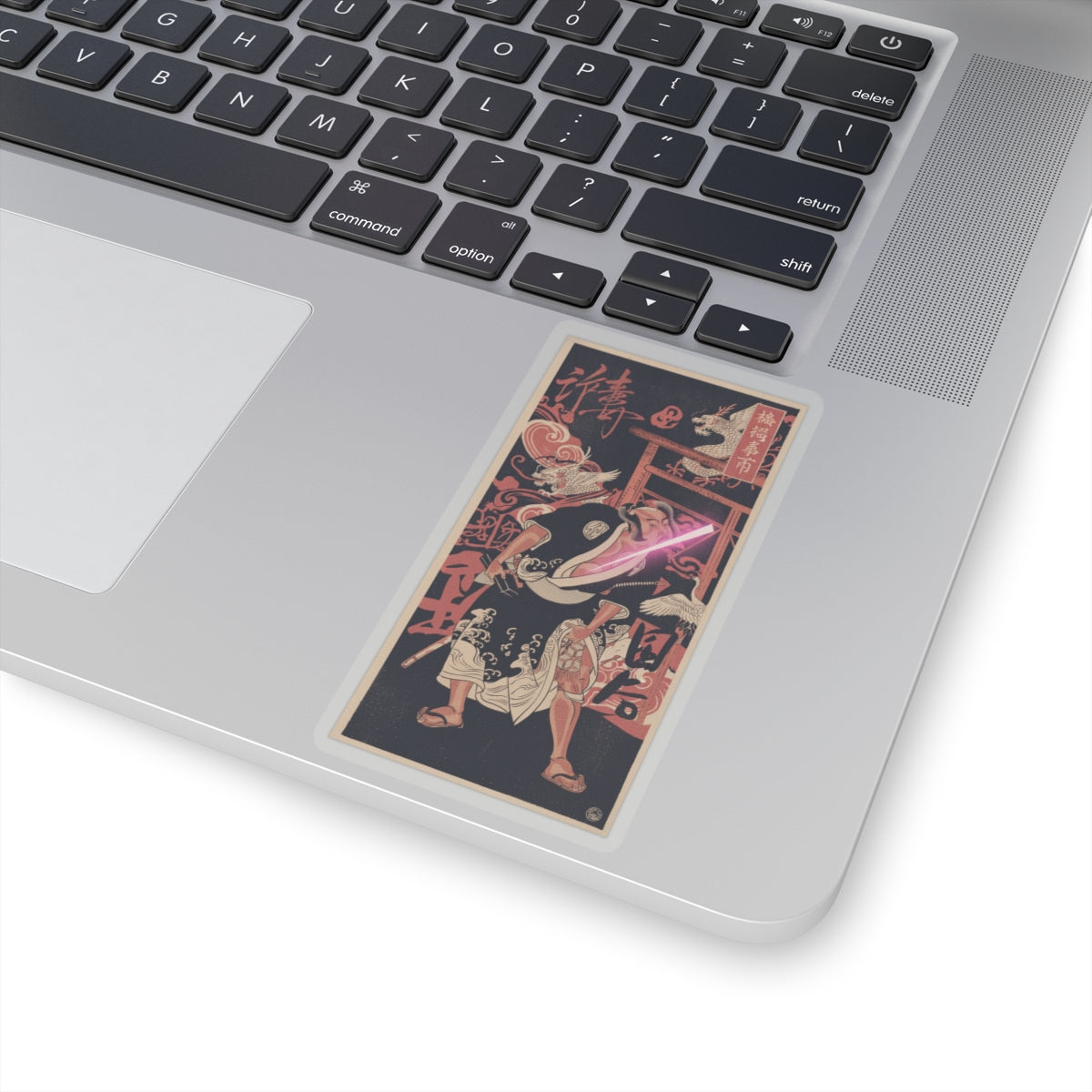 Japanese Street — The Actor 2Nd Nakamura Sukegoro As A Man Bearing A Black Lacquer Letter Box — Kiss-Cut Sticker