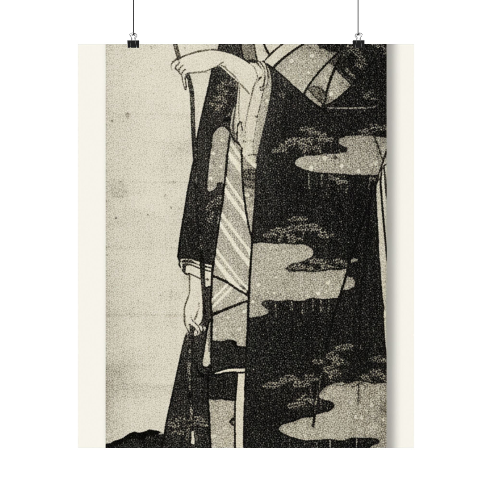 Ecommerce Main — A Woman Playing With A Monkey Which Has Climbed A Tree — Matte Poster