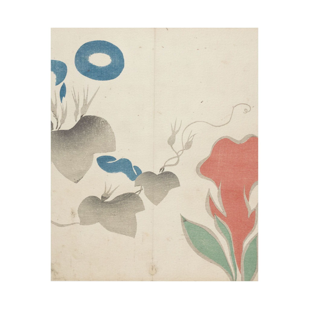 Watercolor — Design Of Morning–Glory And Other Flowers — Matte Poster