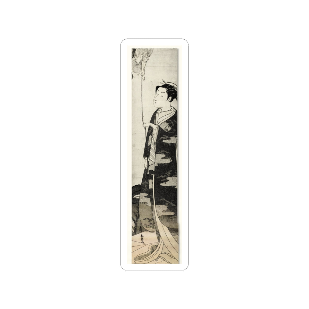 Ecommerce Main — A Woman Playing With A Monkey Which Has Climbed A Tree — Kiss-Cut Sticker