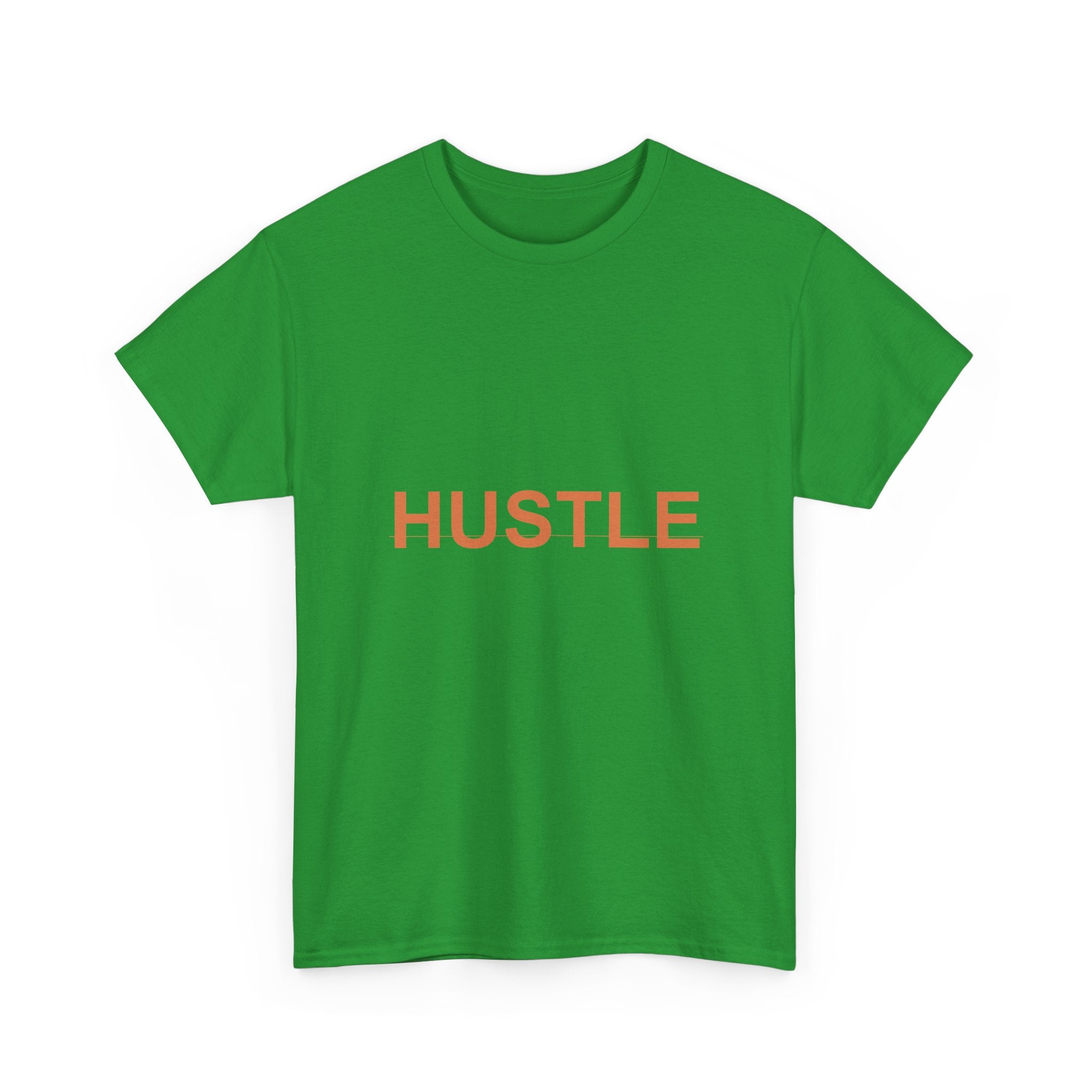HUSTLE Bold Burnt-Orange Minimal Typography Tee
