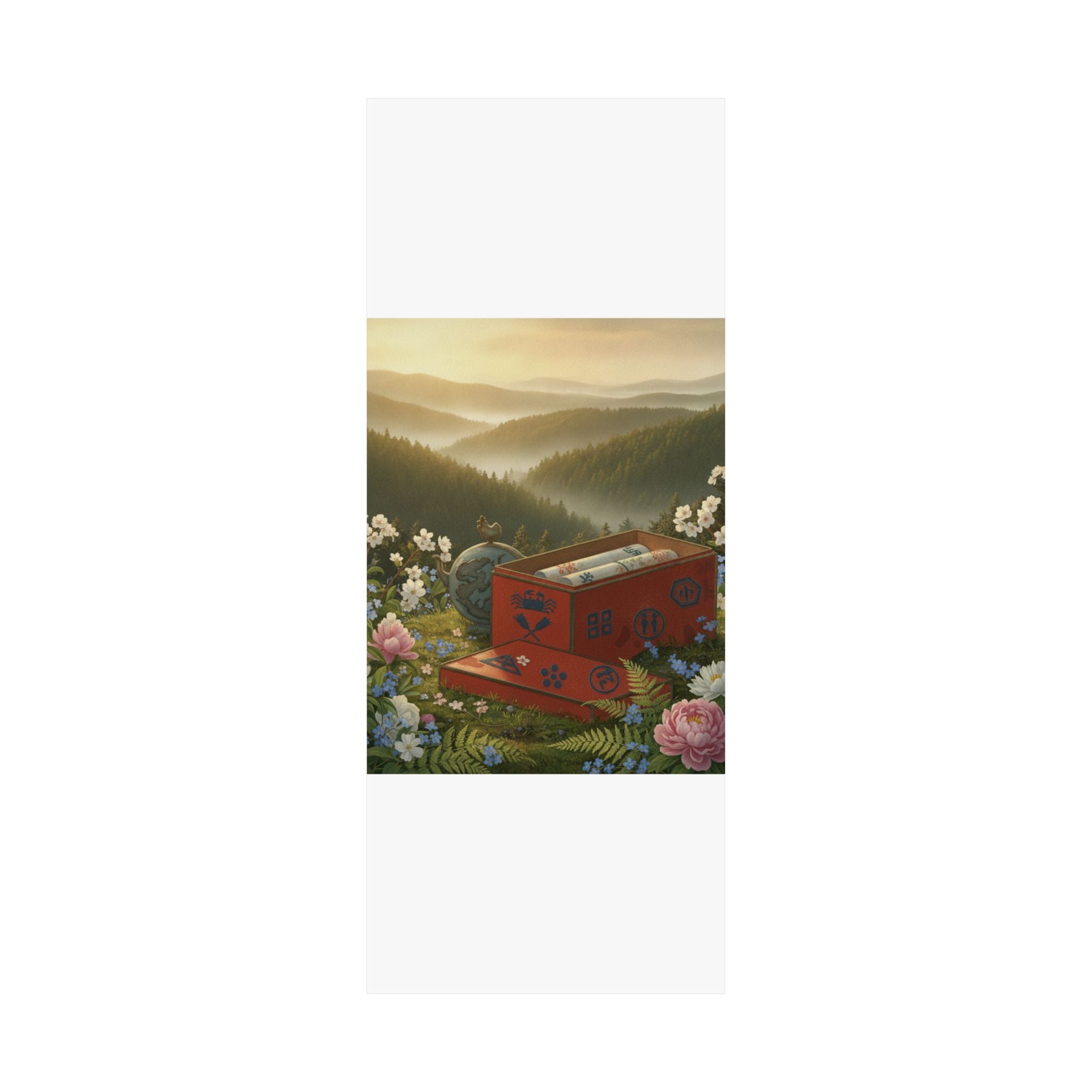 Scenic Nature — Red Lacquer Box And Water-Pot — Matte Poster