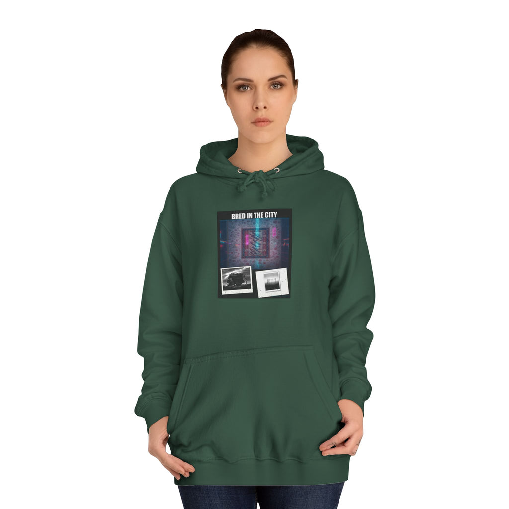 BRED IN THE CITY Purple Neon Collage Hoodie