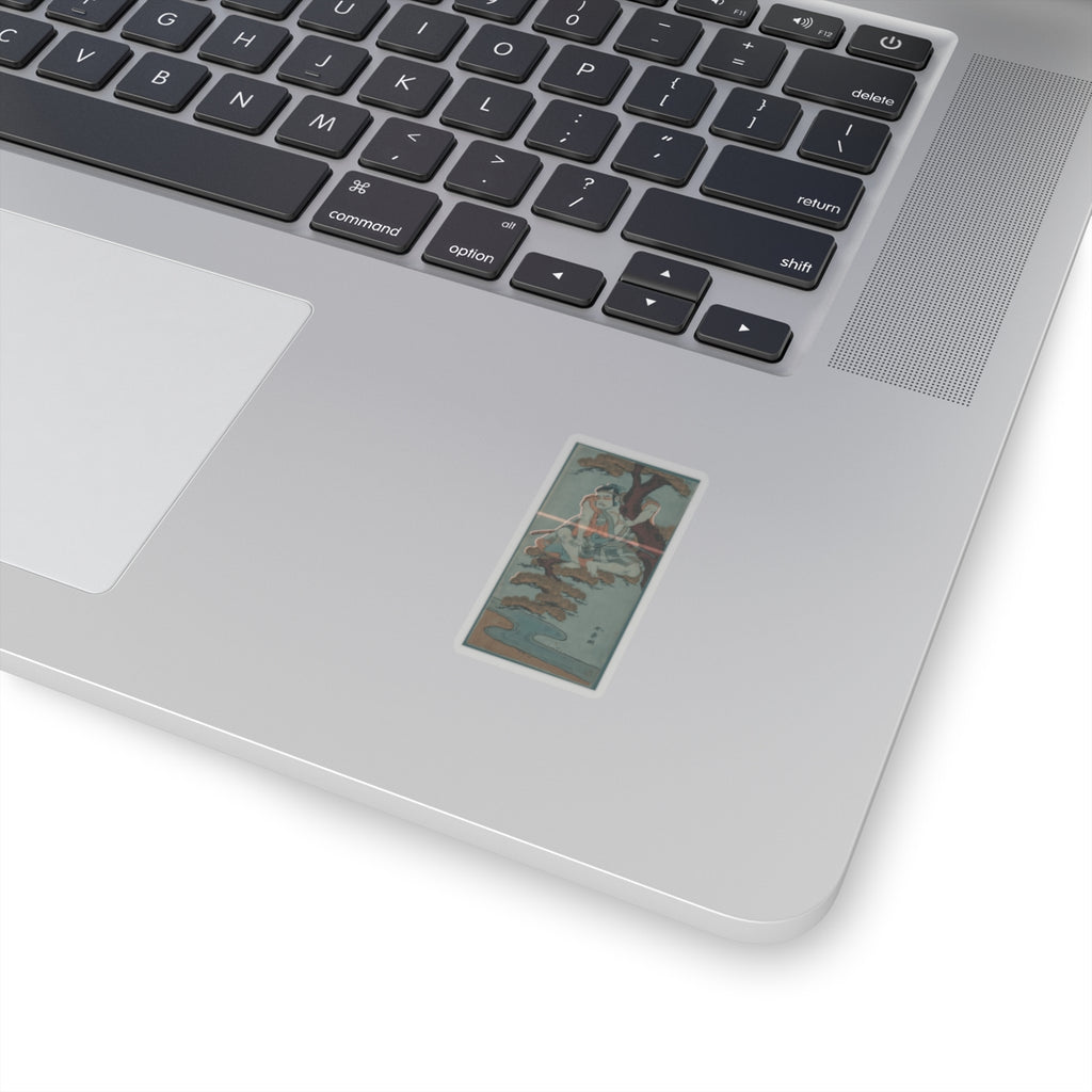 Cinematic — The Actor Otani Hiroemon Iii Watching From The Branches Of A Pine Tree Overhangi — Kiss-Cut Sticker