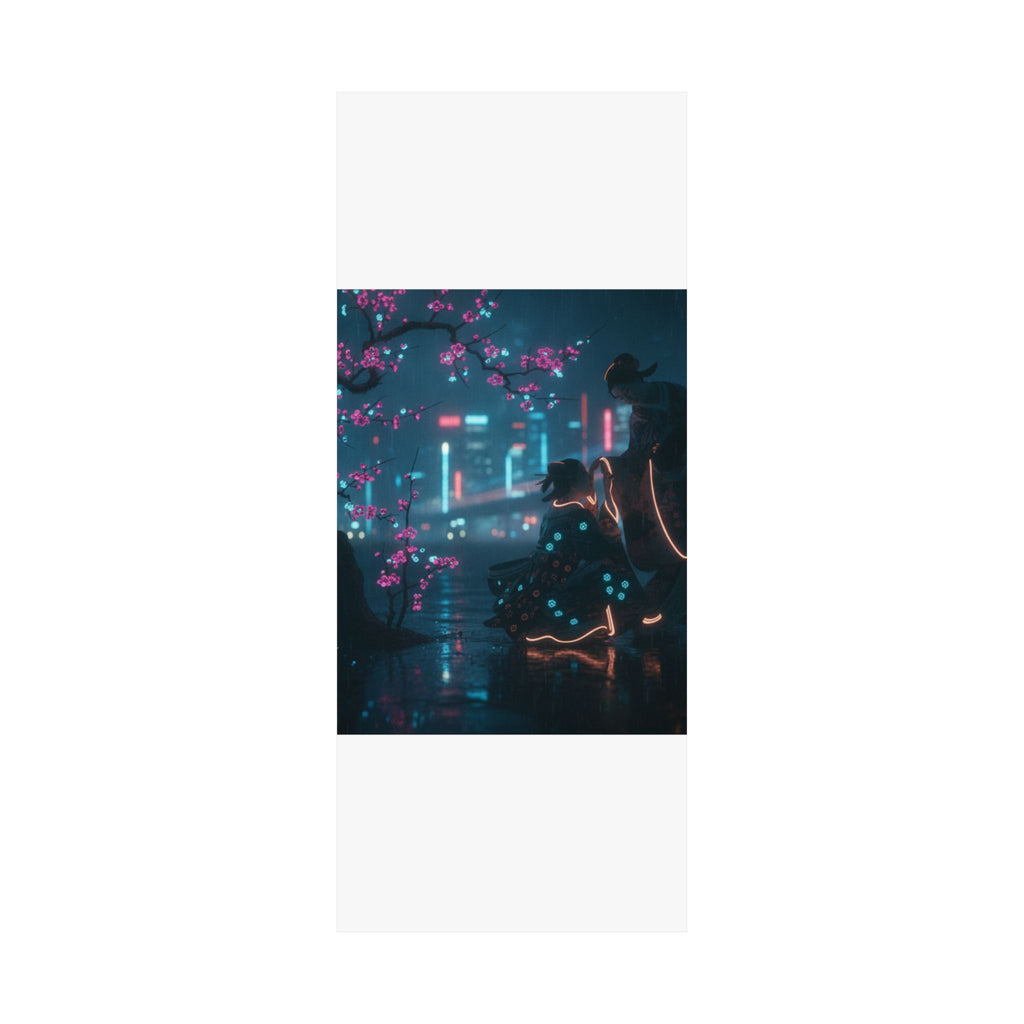 Neon Noir — Two Girls Under Plum Tree — Matte Poster