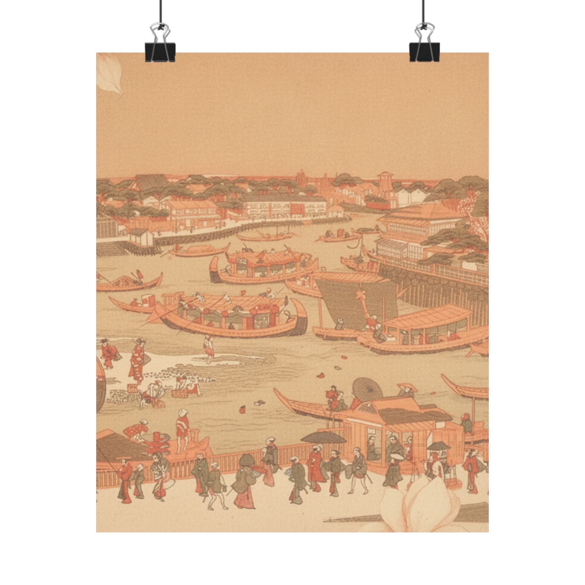 Southern Sunset — New Great Bridge At Naka Zu In Edo — Matte Poster