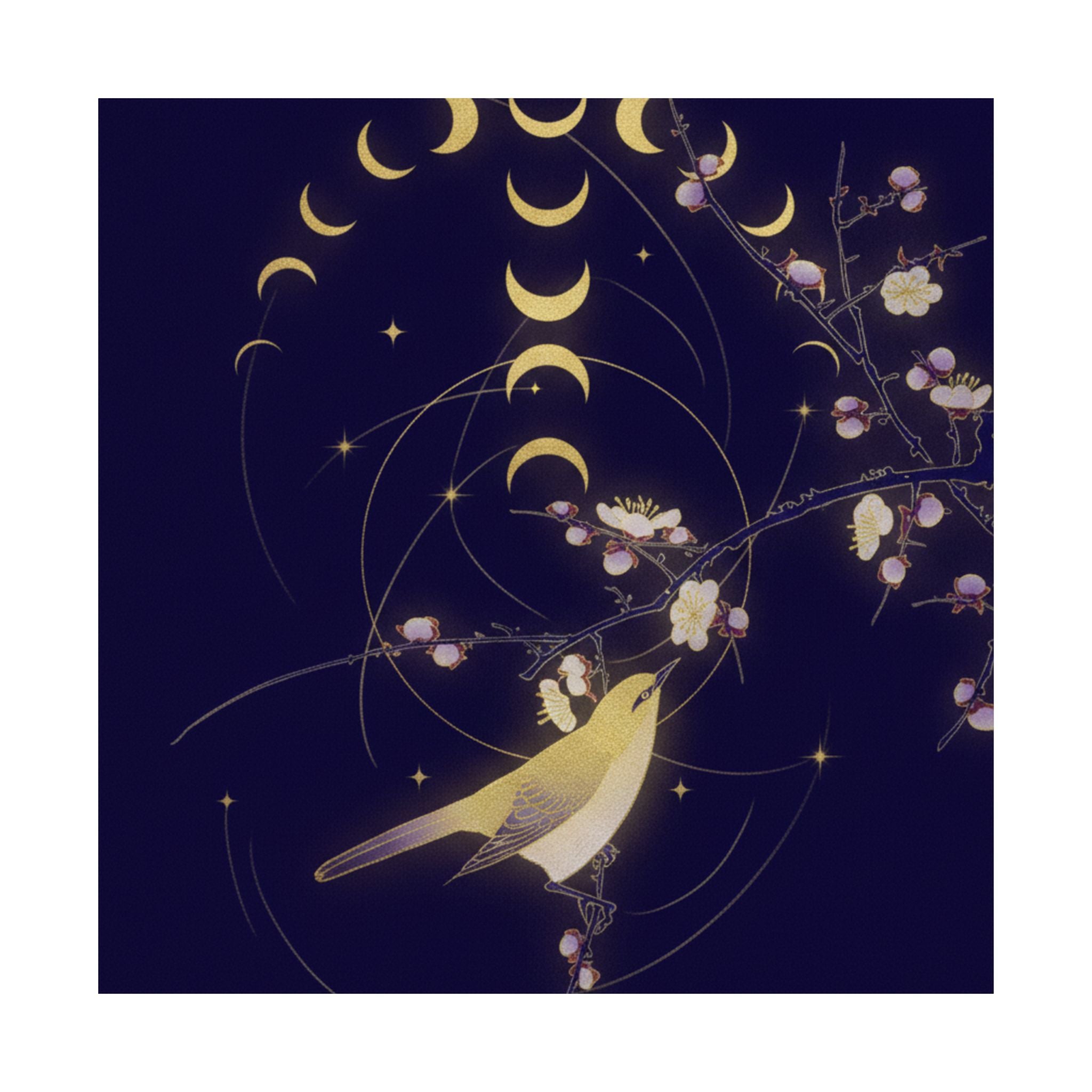 Celestial — New Moon; Nightingale On A Plum Branch — Matte Poster