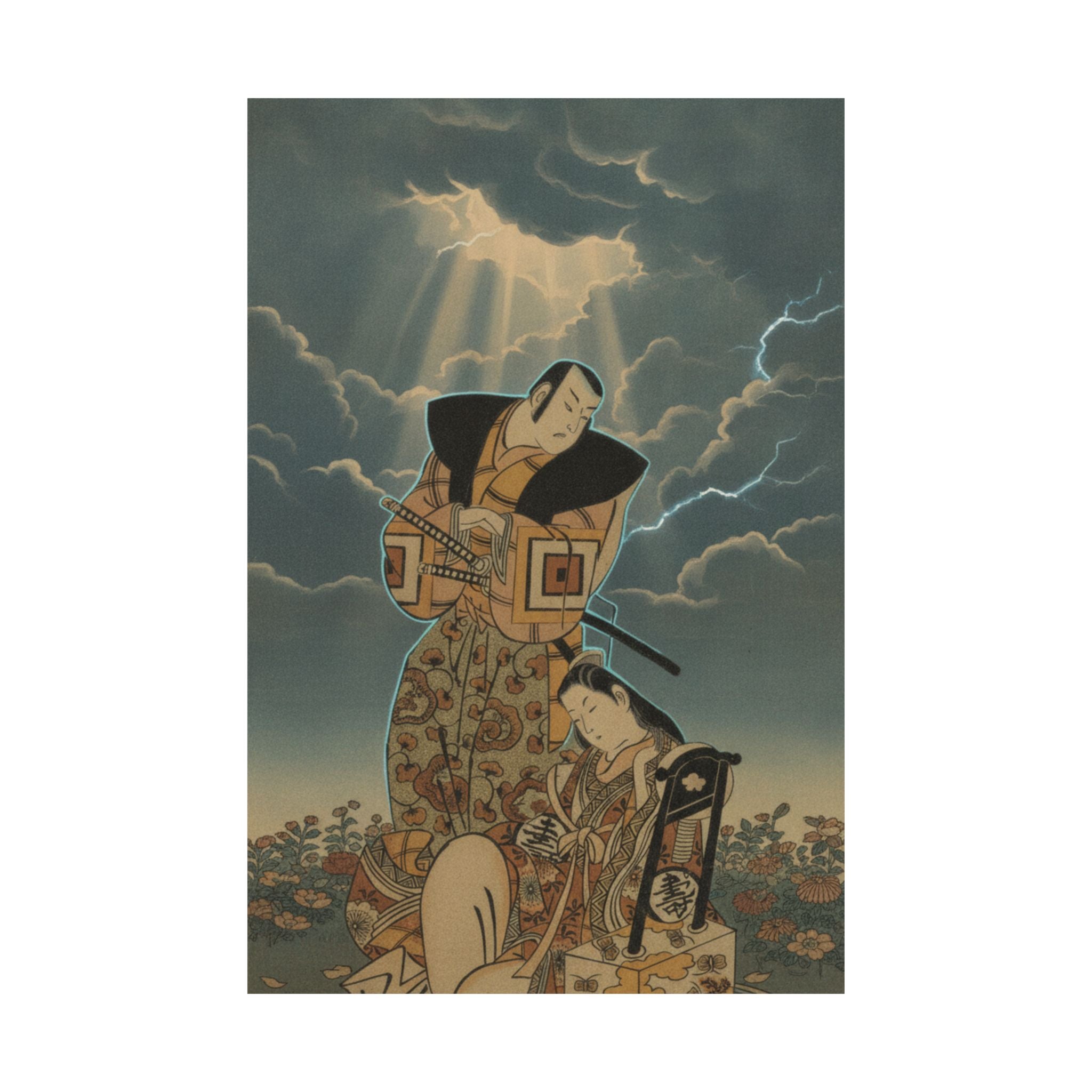Dramatic Storm — The Actor, Ichikawa Danjuro I, 1660–1704 As A Woman In Unidentified Role — Matte Poster