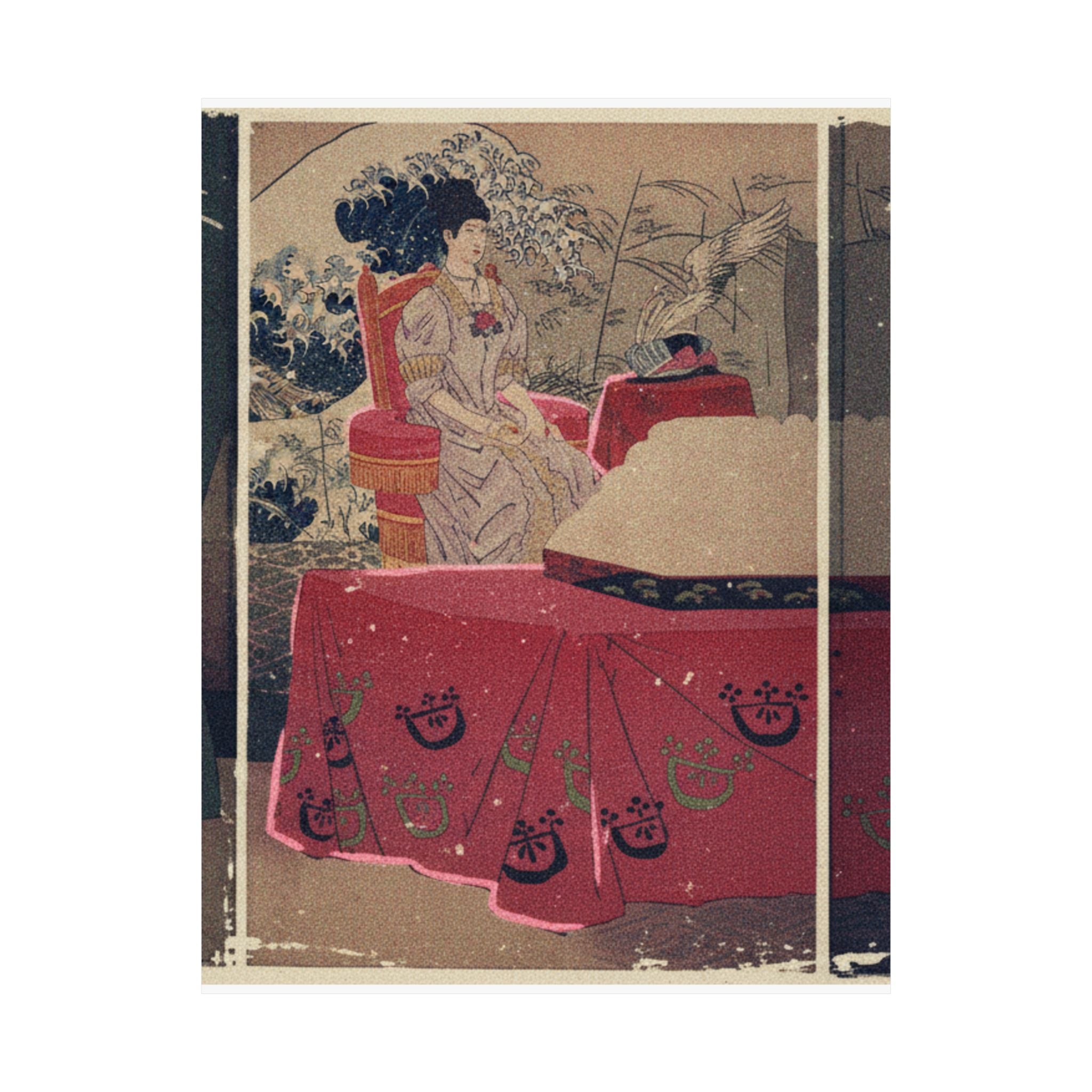 Japanese Street — Illustration Of The  Empress Visiting The General Staff Headquarters [To Present — Matte Poster