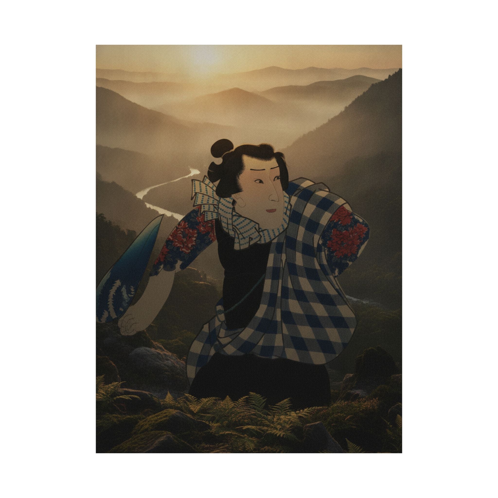 Scenic Nature — Ichimura Takenojō V As Yukanba Kozō Kichiza, From A Modern Water Margin (Kinsei  — Matte Poster