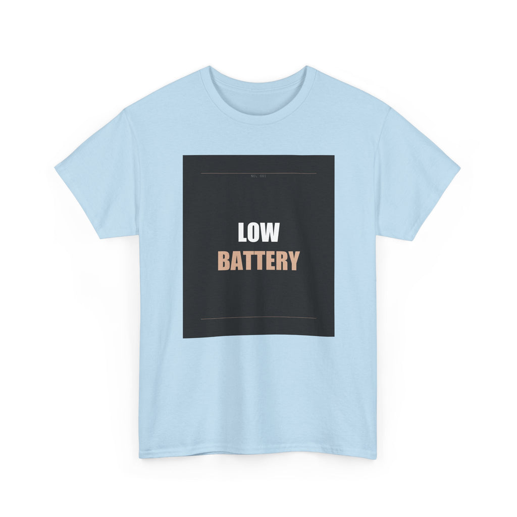 LOW BATTERY Charcoal Slogan Typography Graphic Tee