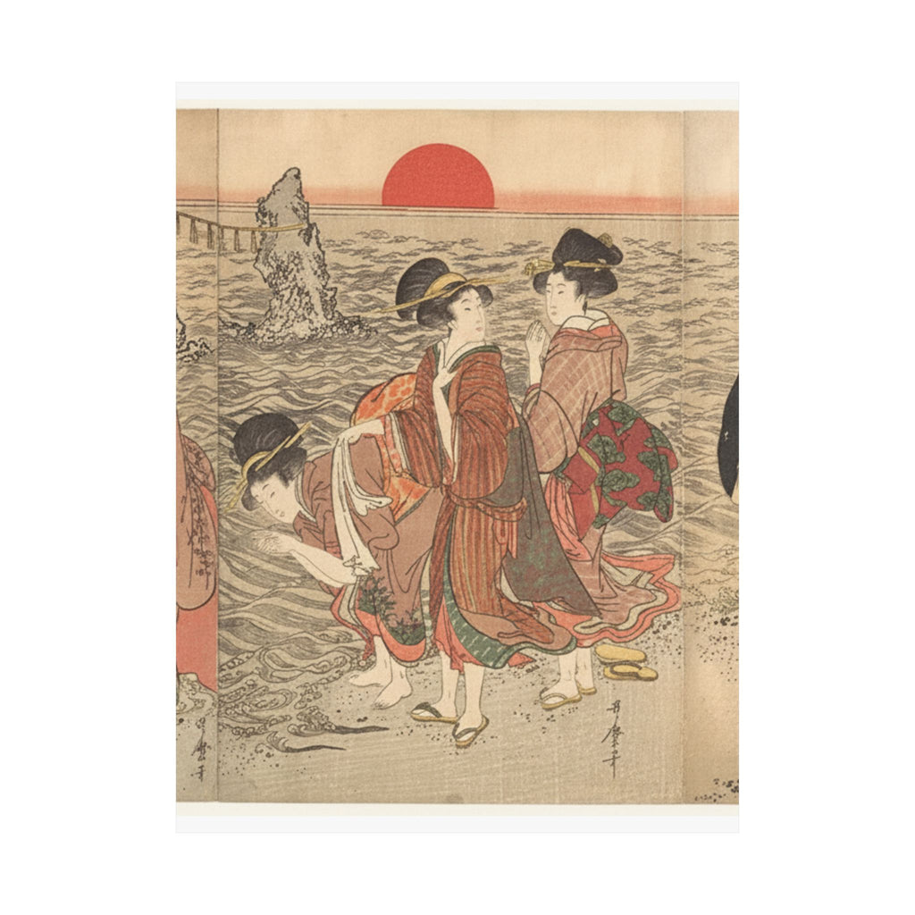 Ecommerce Main — Women Worshipping The Rising Sun Between The Twin Rocks At Ise — Matte Poster