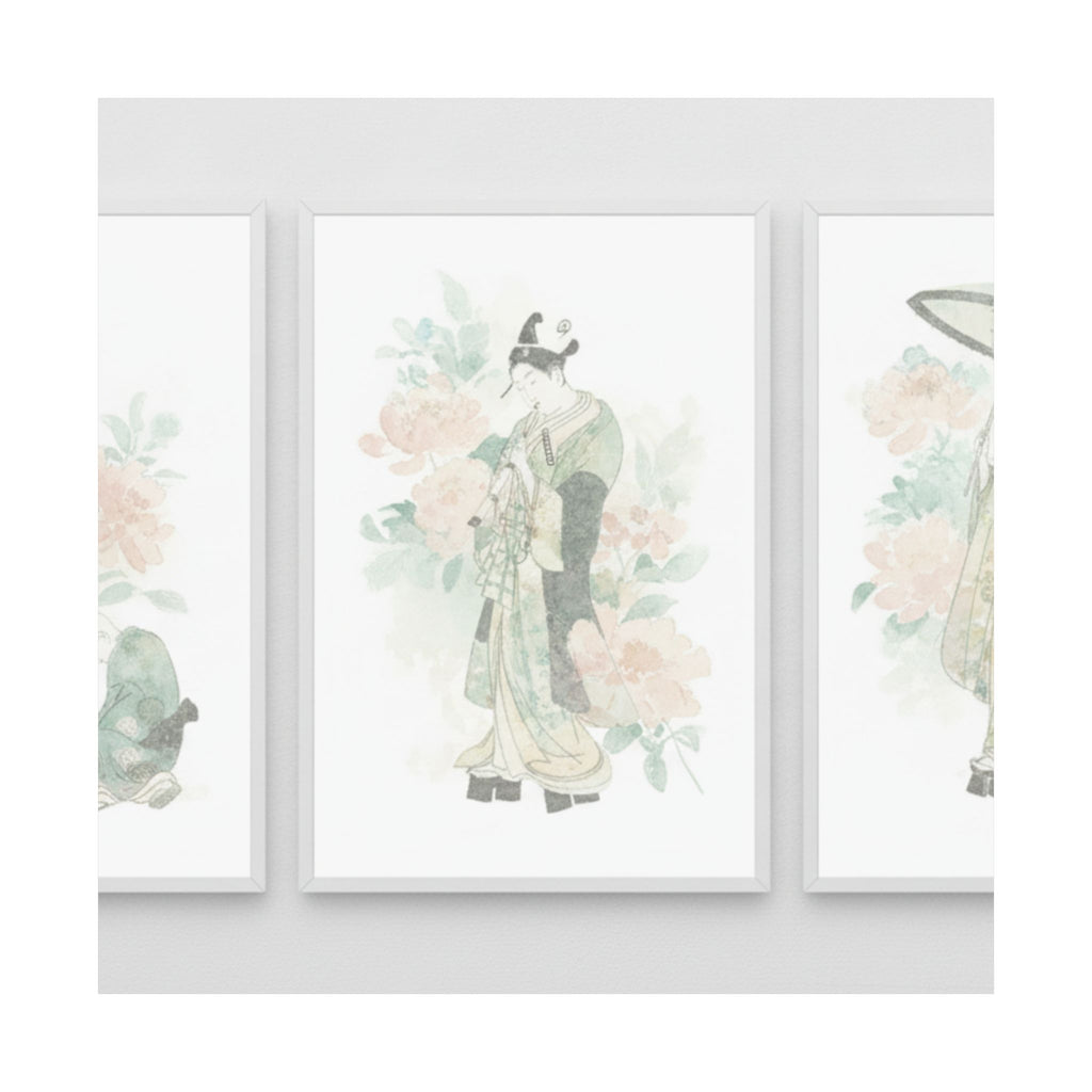 Watercolor — Tripytych Of Young Men — Matte Poster