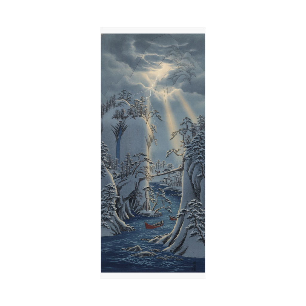 Dramatic Storm — River Gorge In Snow — Matte Poster