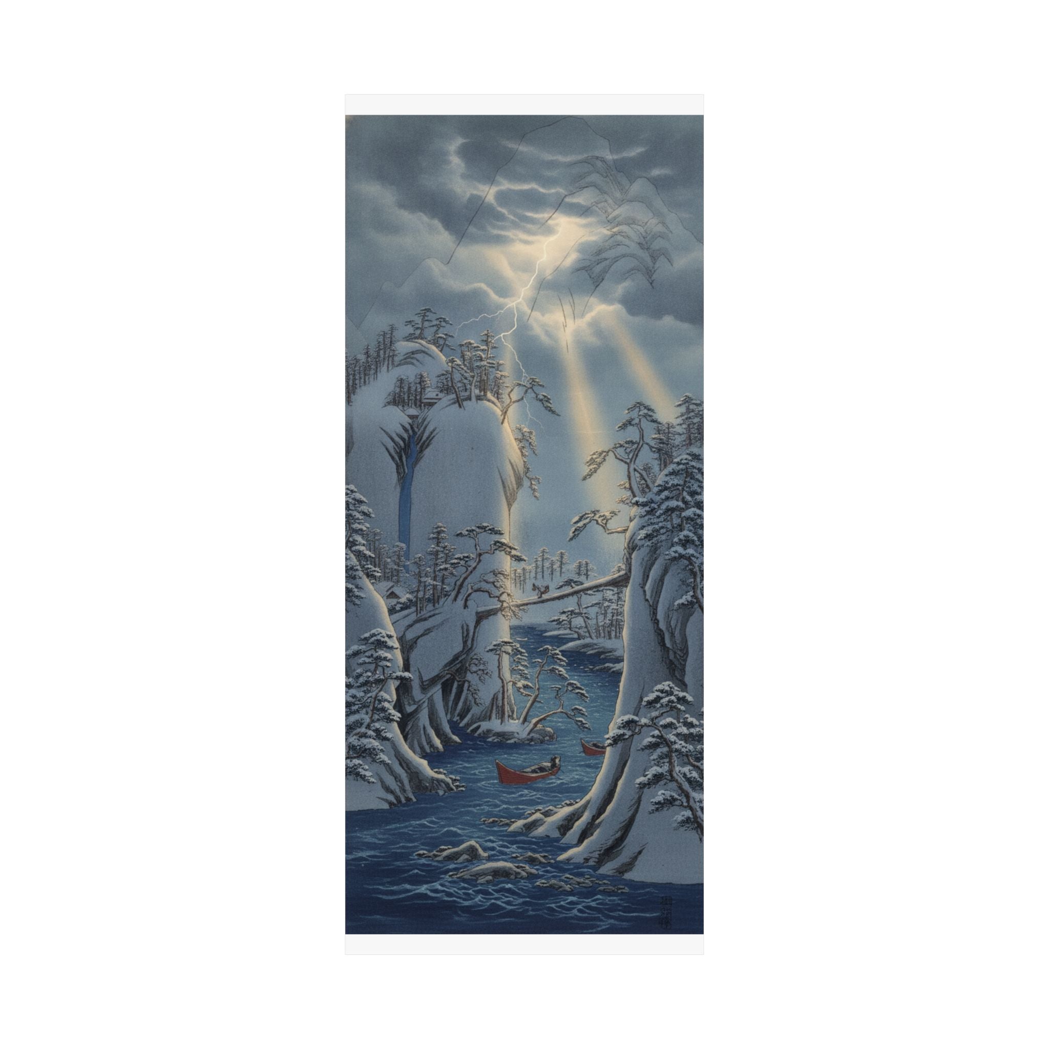 Dramatic Storm — River Gorge In Snow — Matte Poster