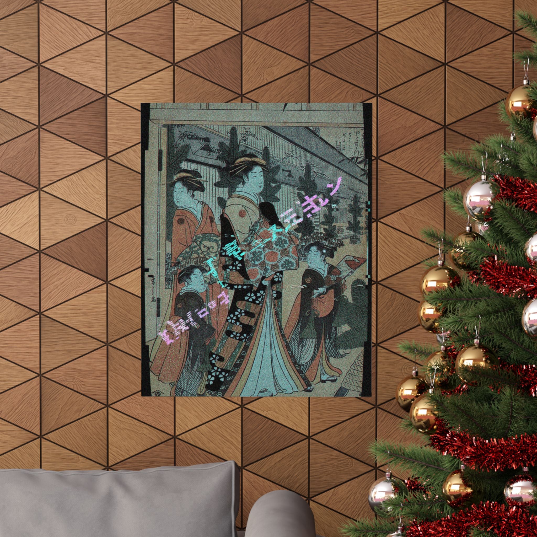 Glitch Culture — Two Oiran With Two Female Attendants In The Yoshiwara — Matte Poster