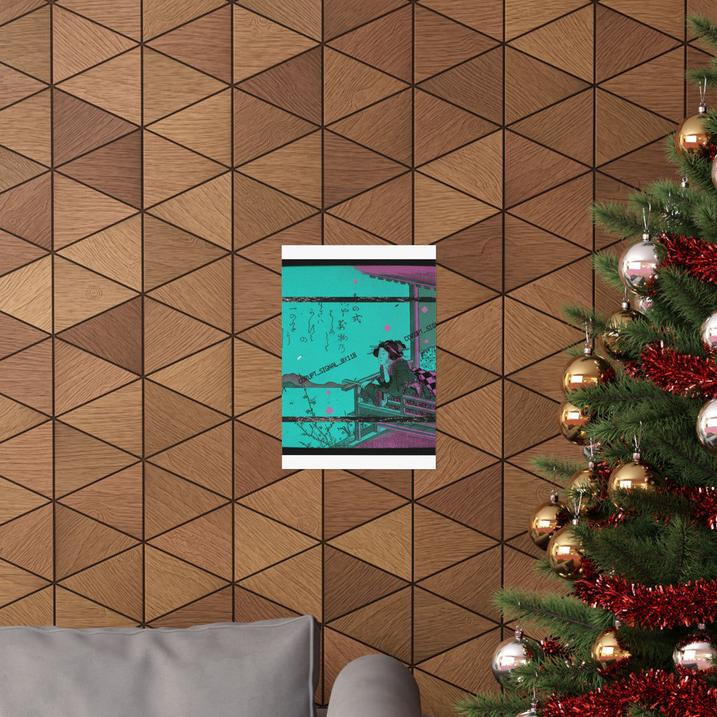 Glitch Culture — Courtesan Leaning On The Railing Of A Veranda — Matte Poster