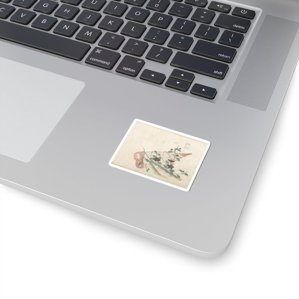 Botanical — Sweet Fishes Of The Nagara River, With Baskets And Flowers — Kiss-Cut Sticker