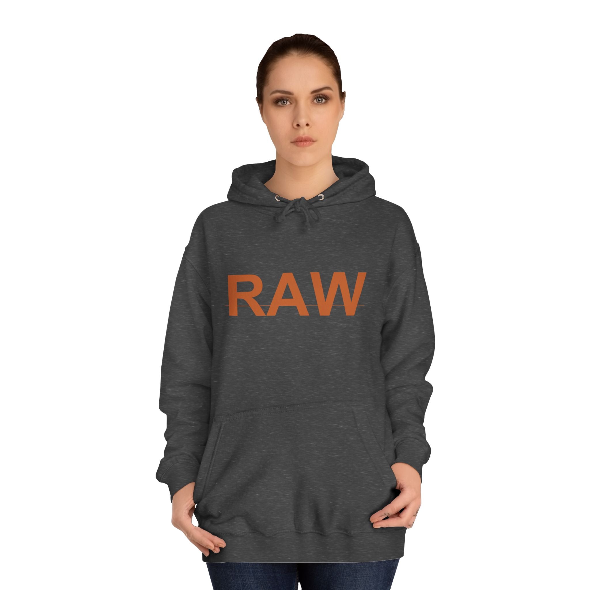 RAW Rust Block Letter Statement Pullover Hoodie