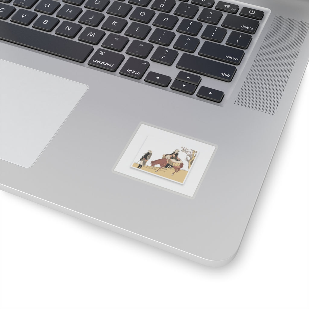 Ecommerce Main — Version Of Legend Of Michizane: Woman Riding Ox Which A Man Is Leading — Kiss-Cut Sticker