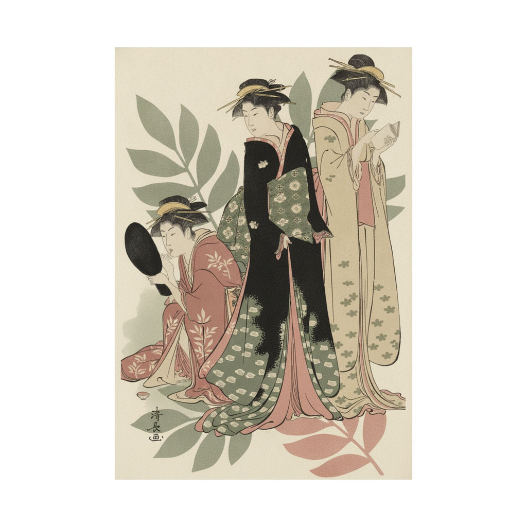 Botanical — Three Geishas Of Tachibana Street In Their Room — Matte Poster