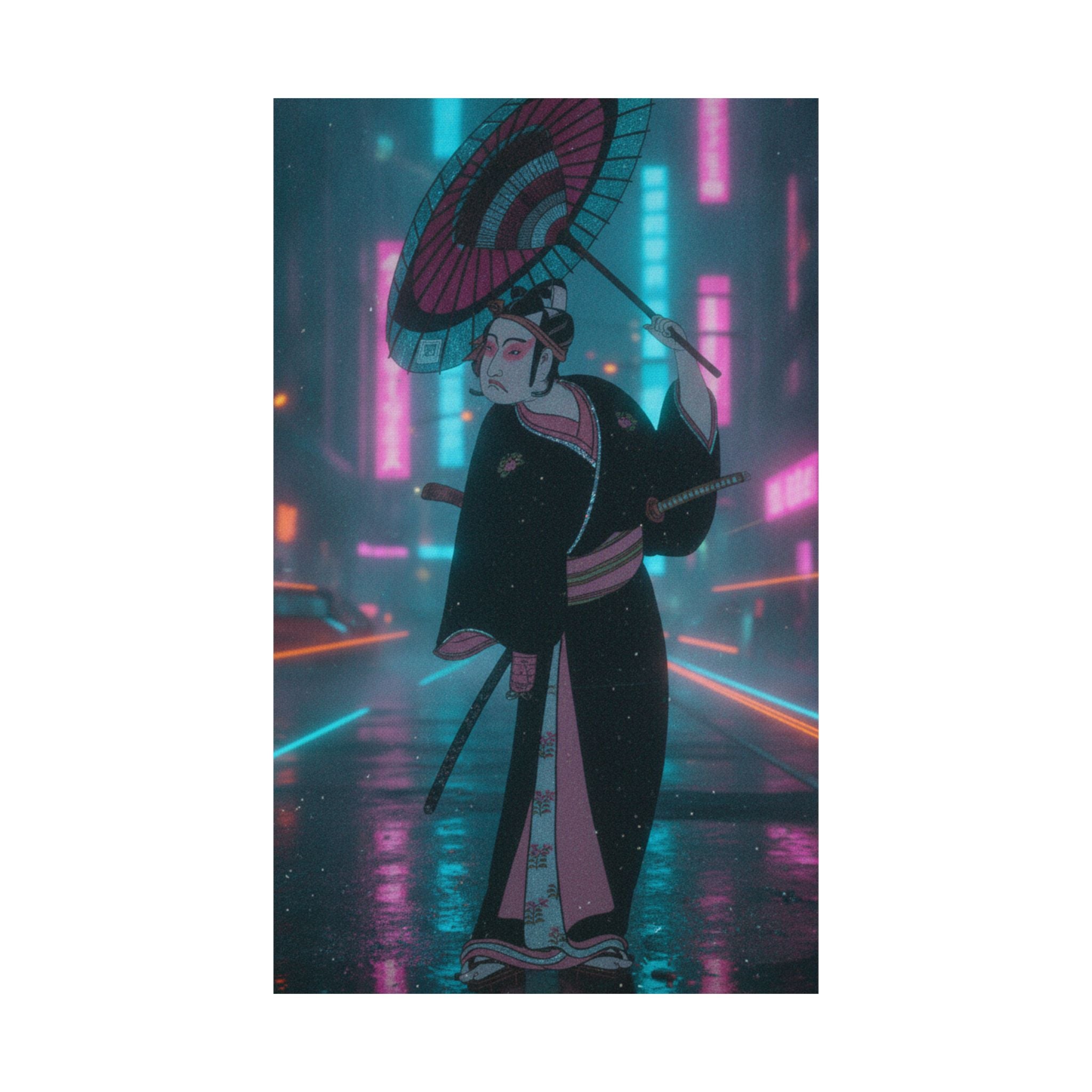Neon Noir — The Third Ichikawa Yaozo In The Role Of The Otokodate Sukeroku — Matte Poster