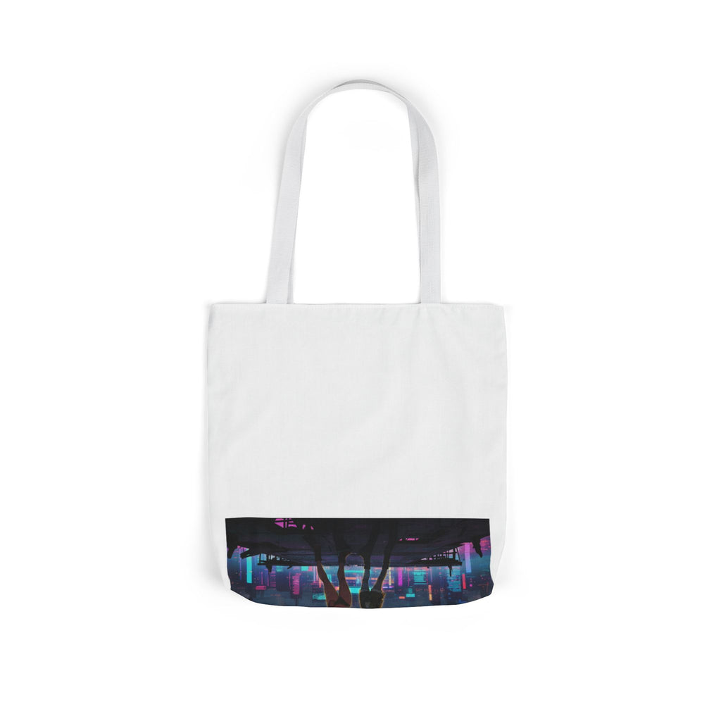 Anime Girls Under Lightning Storm Canvas Tote Bag