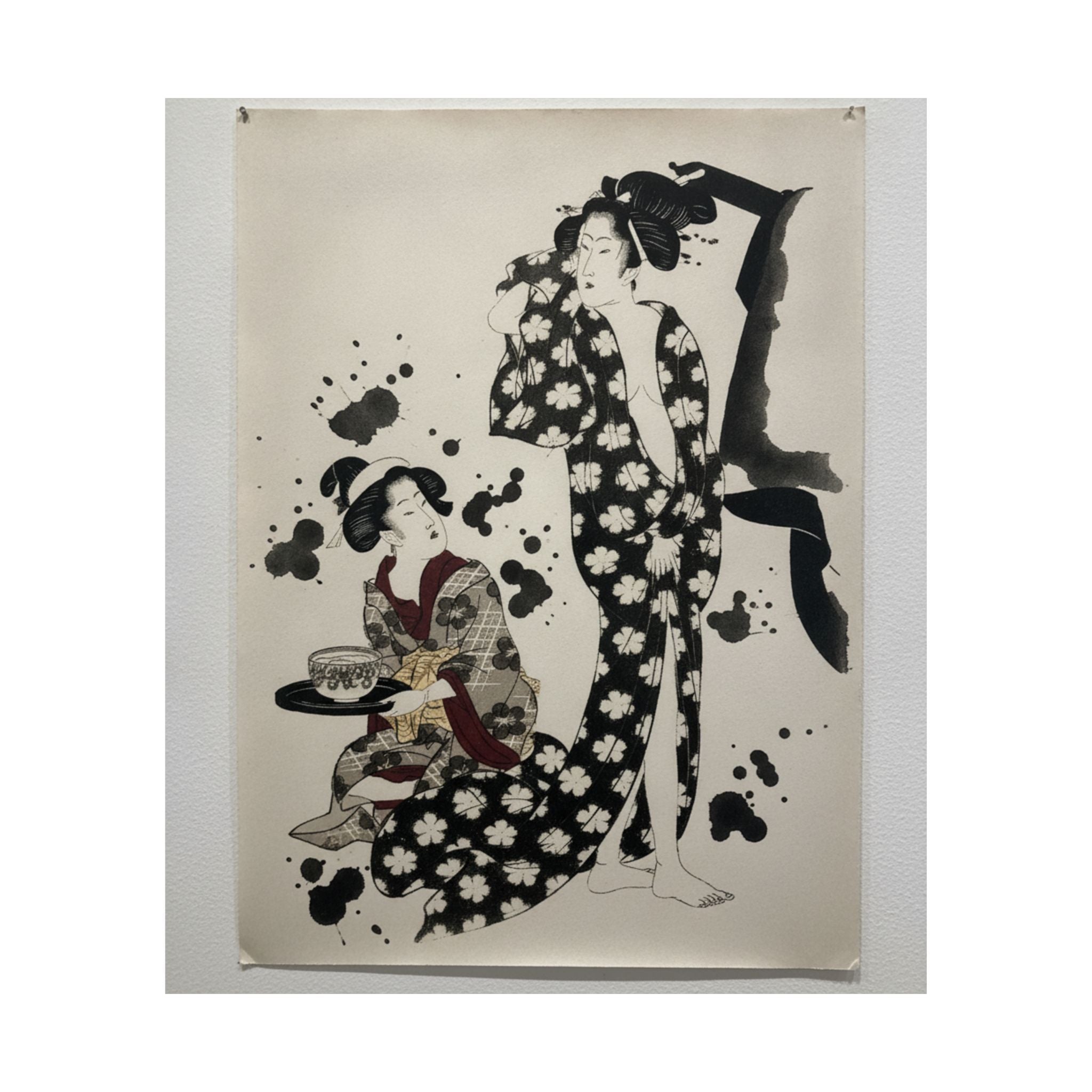 Watercolor — Young Woman Making Her Toilet — Matte Poster