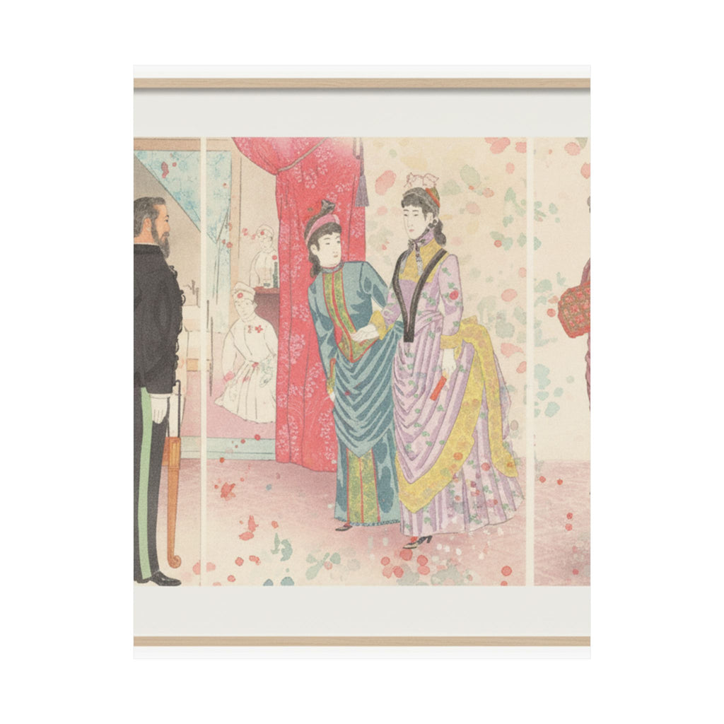 Watercolor — Illustration Of The Empress Visiting A Field Hospital [In Hiroshima] (Yasen Byōi — Matte Poster